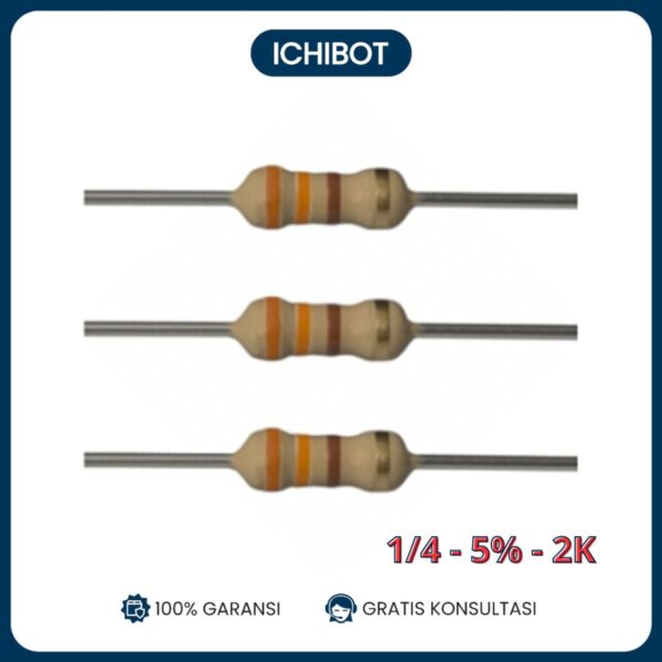 (10pcs) Resistor 1/4 Watt 5% 2K ohm 2.000