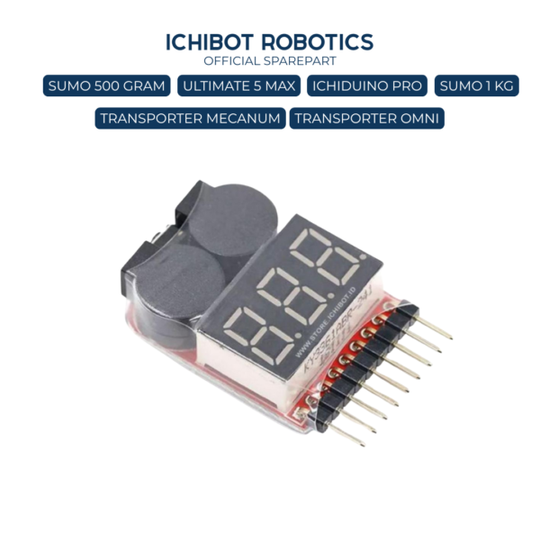 Lipo Tester Checker 1S-8S Buzzer Alarm Baterai Voltage Detector