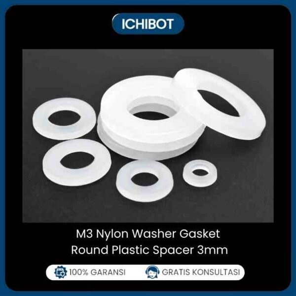 (10pcs) M3 Nylon Washer - White Insulation Spacer