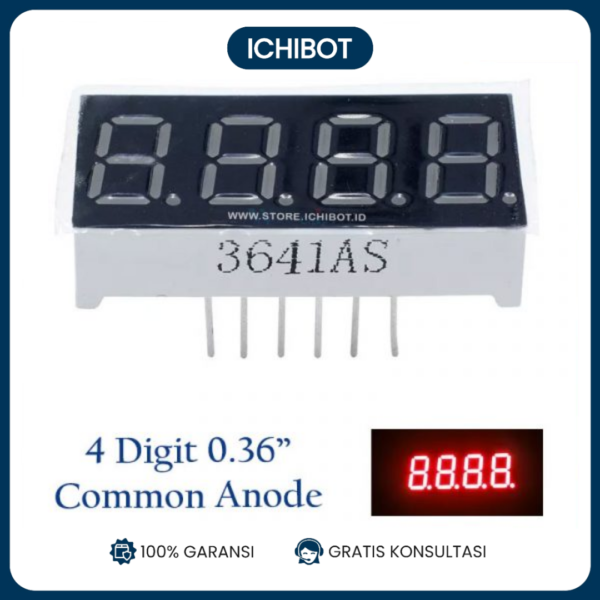 0.36 Segment Seven Clock Jam 12 Pin 12P CA Anode Anoda 4 Digit