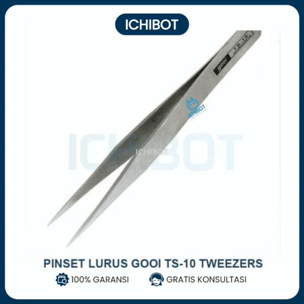 Pinset Lurus Gooi TS-10 Tweezers Stainless Steel Lancip