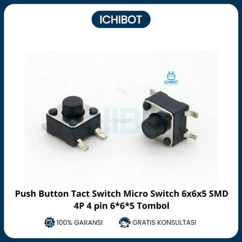 Push Button Tact Switch Micro Switch 6x6x5 SMD 4P 4 pin 6*6*5 Tombol