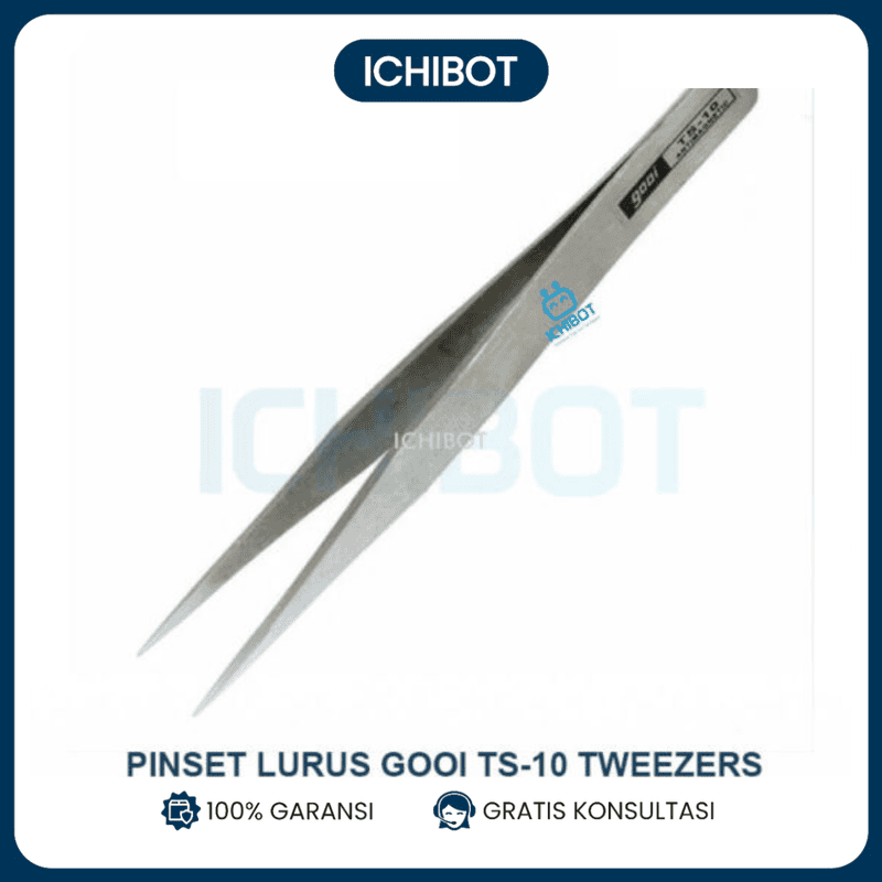 Pinset Lurus Gooi TS-10 Tweezers Stainless Steel Lancip
