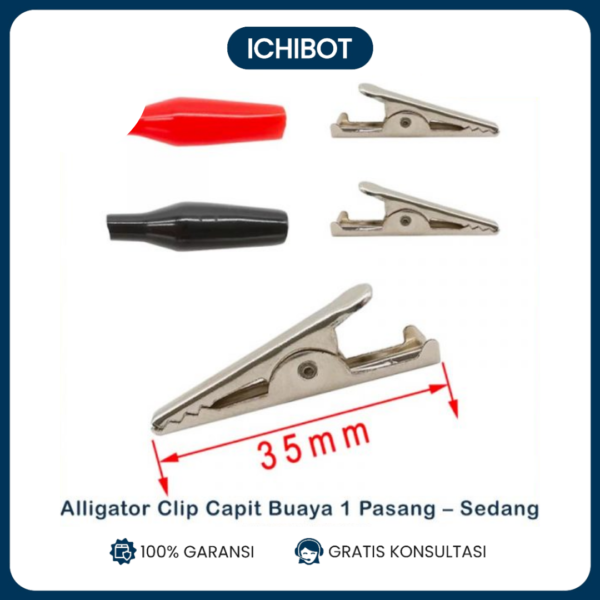 Alligator Clip Capit Buaya 1 Pasang - Sedang
