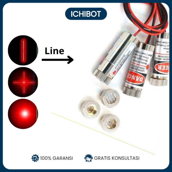 Adjustable Laser Tube Head 5mW Red Merah - Line