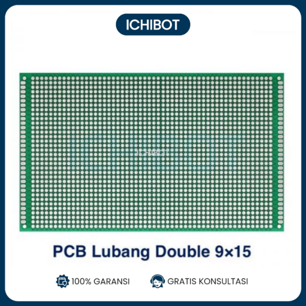 PCB Lubang 9x15 cm Double Layer Hijau 9 x 15