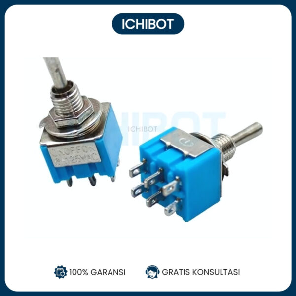 MTS-203 ON-OFF-ON 6 Pin 6P 3 Position Toggle Switch Saklar MTS 203