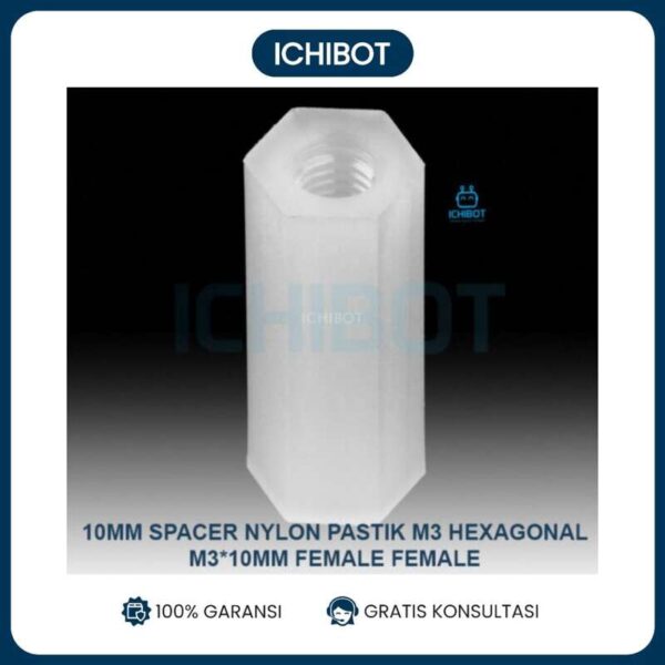 (10pcs) Spacer 10mm Female Female Plastik 10 mm Nylon Plastic hexagonal M3x10