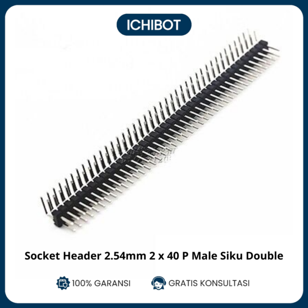 Socket Header 2.54mm 2 x 40 P Male Siku Double Connector 2x40 2.54 mm