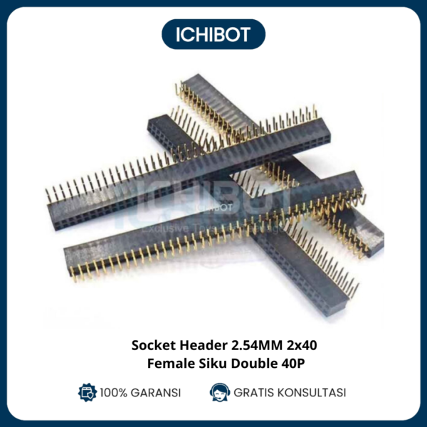 Socket Header Female Double 2x40P 2.54mm Siku Right Angle Connector