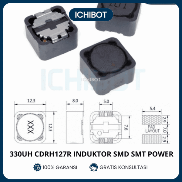 Induktor SMD CDRH127R 330uH Power Inductor 12x12x7mm Arduino PCB