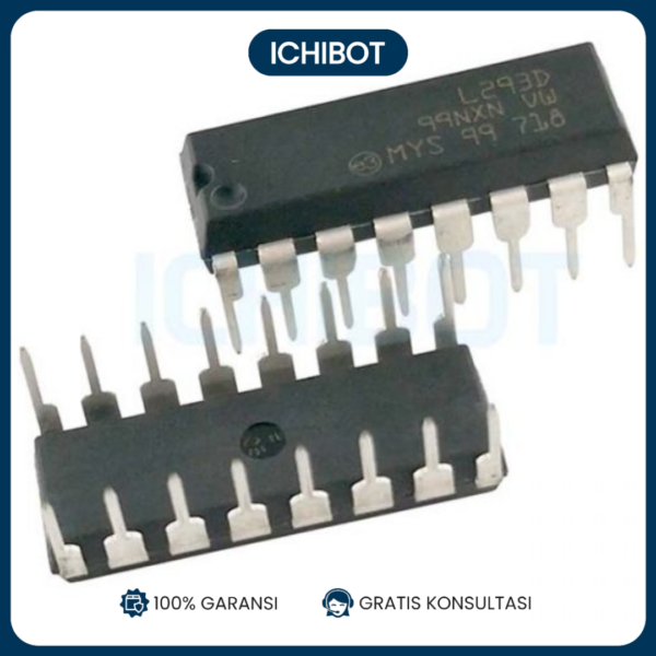 IC L293D DIP Dual H-Bridge Driver Motor 600mA 36V Arduino