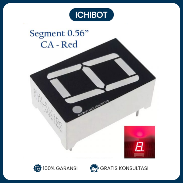 7 Segmen Seven Segment CA Common Anode 0.56 inch Merah