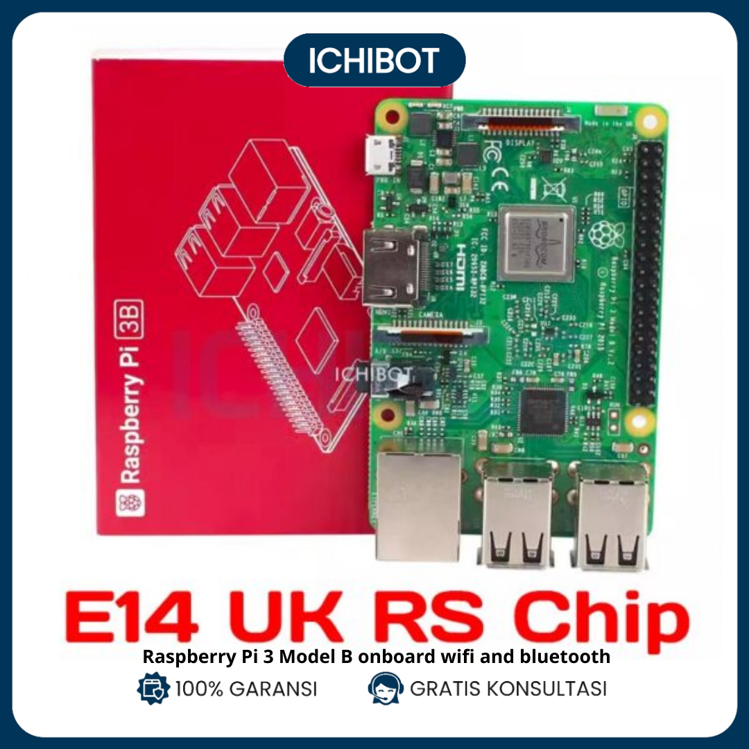 Raspberry Pi 3 Model B onboard wifi and bluetooth E14 UK RS Chip