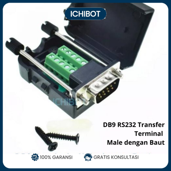 DB9 RS232 Transfer Terminal - Male dengan Baut