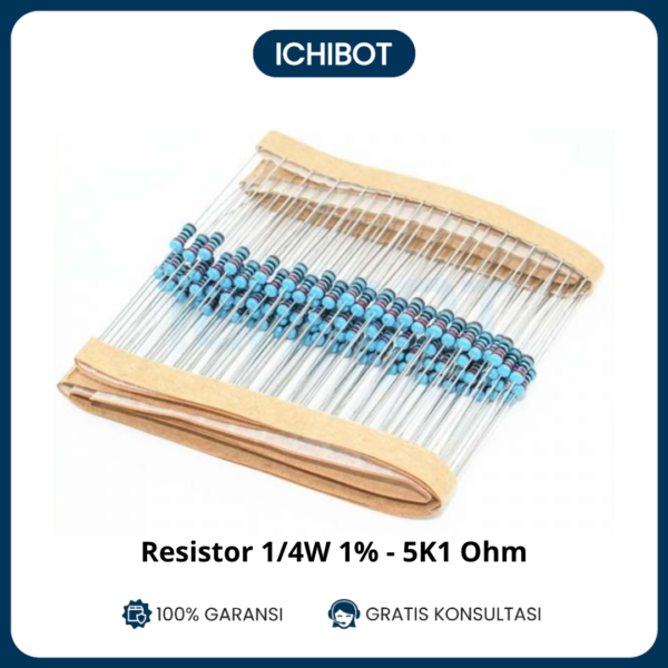 10x Resistor 1/4 Watt 1% 5K1 ohm 5100 Metal film
