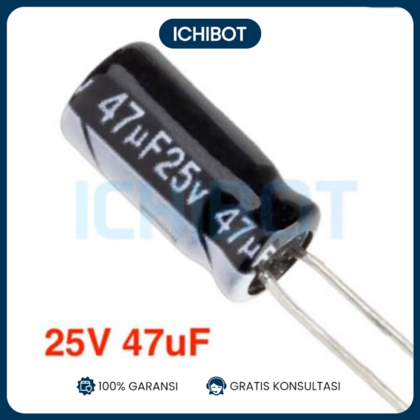 (10pcs) 47uF 25V Elco Capacitor Kapasitor 47 uF 25 Volt 47uF/25V