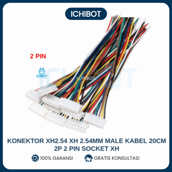 2P 2 Pin XH2.54 XH 2.54mm Male Kabel 20cm Socket XH Konektor