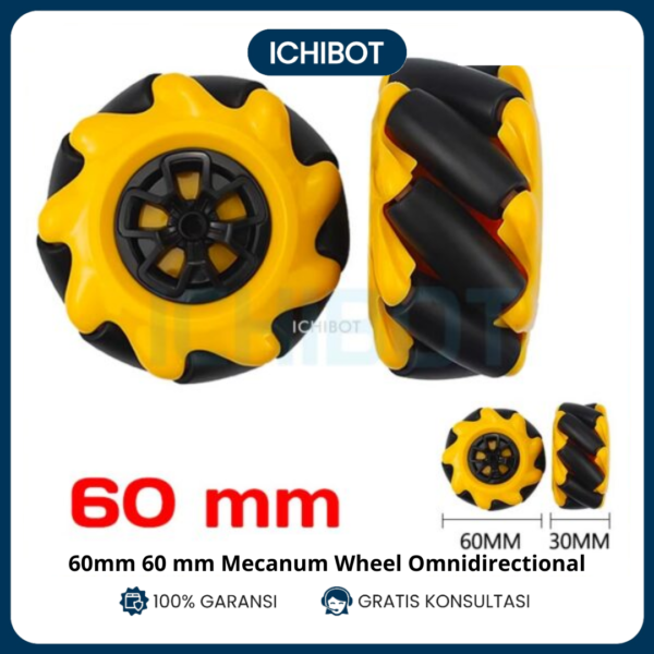 Roda Mecanum 60mm Omnidirectional TT Hub Coupling 4WD Robot Omni
