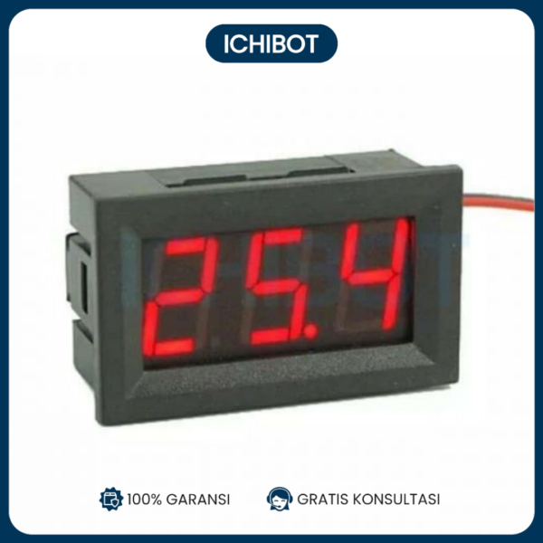 Digital Voltmeter 0.56 inch 2 Kabel DC 4.5V-30.0V - Merah
