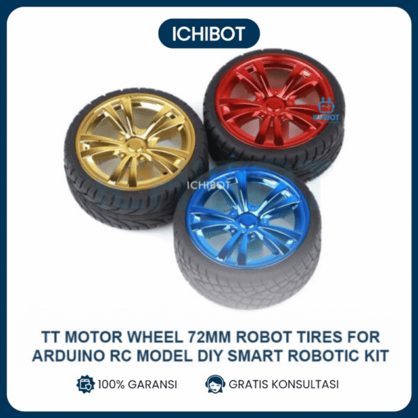 High-Quality 72mm Motor Wheel for Robotics Hex Coupling Ban Roda TT - Biru