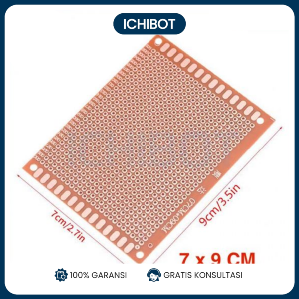 PCB Lubang FR1 Single Layer Pertinax 7x9 cm