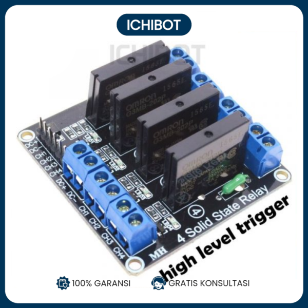 Modul Solid State Relay SSR 4Ch 4 Channel Aktif High