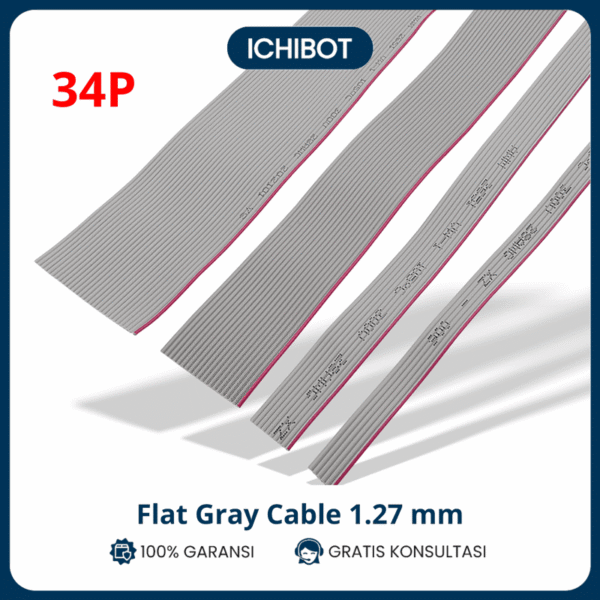 Kabel Flat 34P Gray 1.27mm Pitch Per Meter Sisir Deret Ribbon Cable