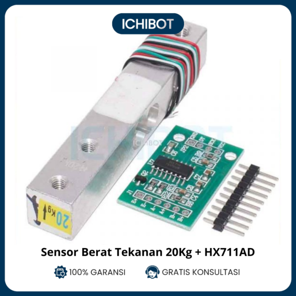 Sensor Berat Tekanan Range 20Kg dengan Modul HX711AD