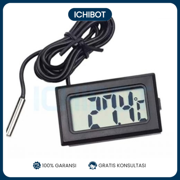 Thermometer Waterproof Refresh Time 2s 1 Meter - Hitam