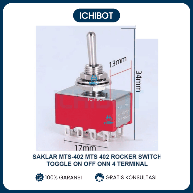 Saklar MTS-402 MTS 402 Rocker Switch Toggle ON OFF ON 4 Terminal