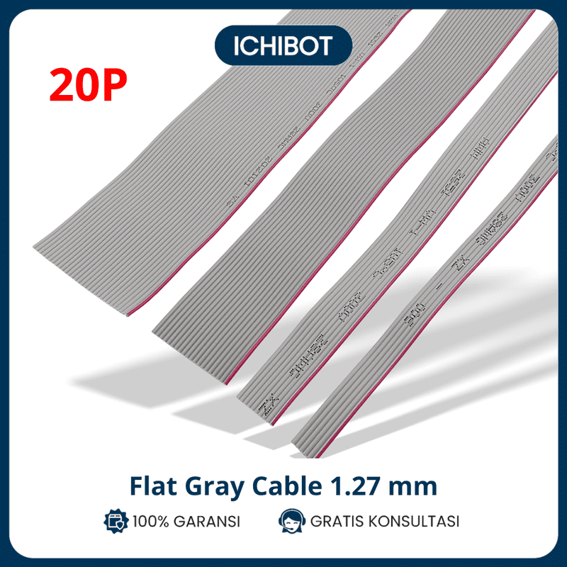 Kabel 20P Flat Gray Cable 1.27 Pitch Per Meter 20 P Sisir Deret