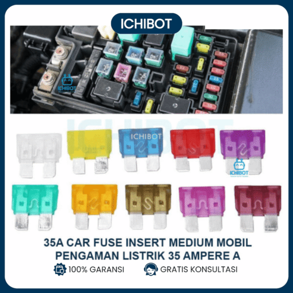 35A Car Fuse Insert Medium Mobil Pengaman Listrik 35 Ampere A