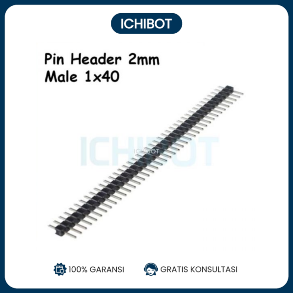 Socket Header 2mm 1x40 Male Lurus 1*40 2mm 1 Single DIP Hitam
