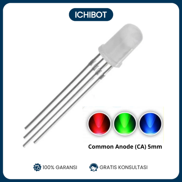 LED 5mm RGB Common Anode 4-Pin CA Clear Transparent Round Colorful