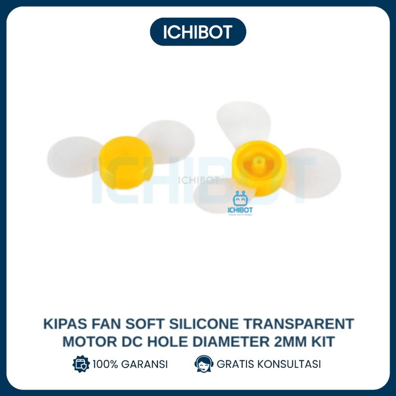 Kipas Fan Soft Silicone Transparent Motor DC Hole Diameter 2mm Kit