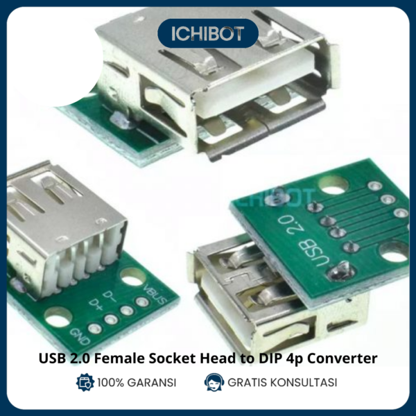 USB 2.0 Female Socket Head to DIP 4p Converter
