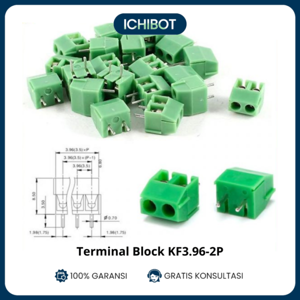 Terminal Block KF3.96-2P 2-Pin 3.96mm Pitch PCB Screw Connector