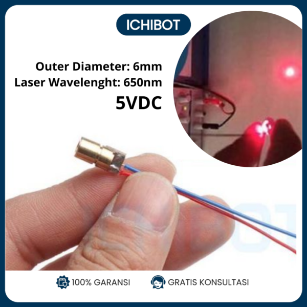 5V Laser Head dot shaped Laser Tube 6mm Outer Diameter