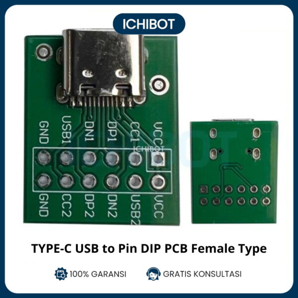 Adapter Type-C USB Female to DIP 2.54mm PCB Board 4-Pin Tipe C