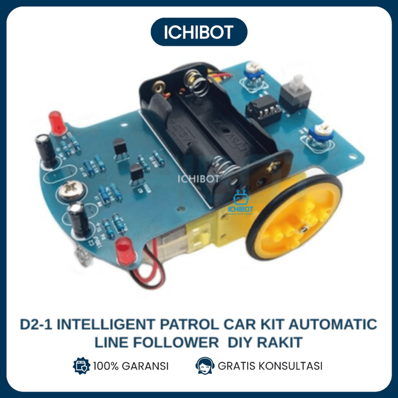D2-1 Intelligent Patrol Car Kit Automatic Line Follower DIY Rakit