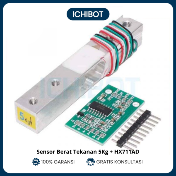 Sensor Berat Tekanan Range 5Kg dengan Modul HX711AD