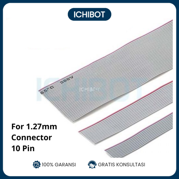 Kabel 10P Flat Gray Cable 1.27 Pitch Per Meter 10 P Sisir Deret