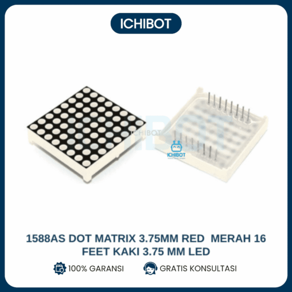 1588AS Dot Matrix 3.75mm Red Merah 16 feet Kaki 3.75 mm LED