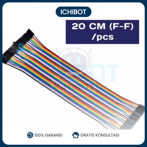 (10pcs) Kabel Jumper 20cm 20 cm Female Female Cable Harga per Pcs Biji
