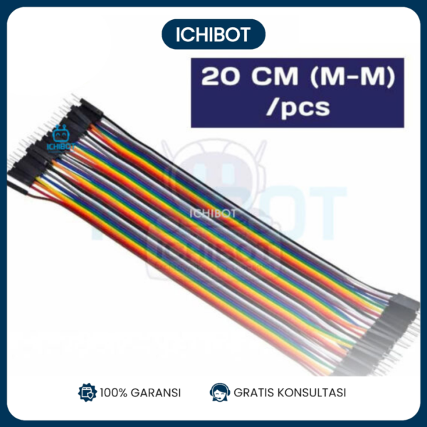 (10pcs) Kabel Jumper 20cm 20 cm Male Male Cable Harga per Pcs Biji