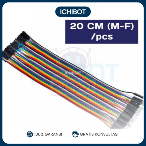 (10pcs) Kabel Jumper 20cm Male to Female 1 Pcs Dupont Wire Arduino Breadboard