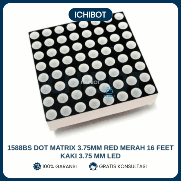 1588BS Dot Matrix 3.75mm Red Merah 16 feet Kaki 3.75 mm LED