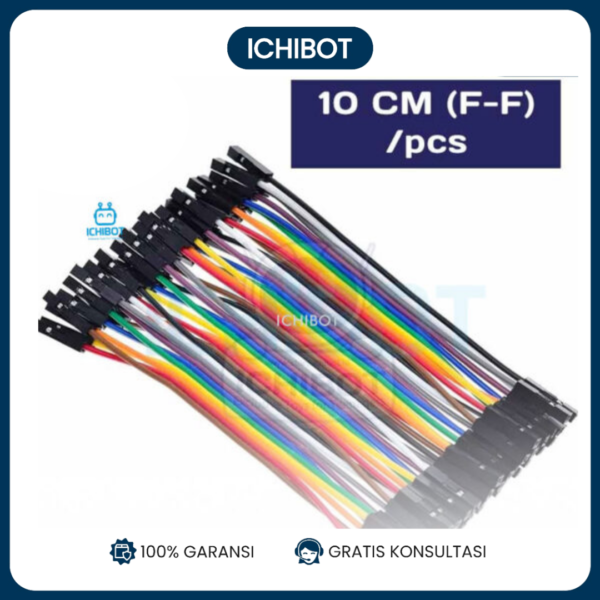 (10pcs) Kabel Jumper 10cm 10 cm Female Female Cable Harga per Pcs Biji