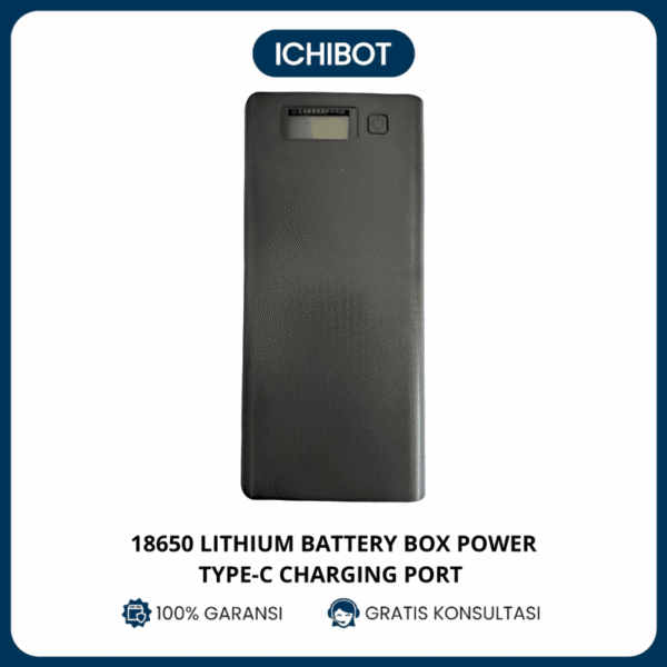 Power Bank 18650 Battery Box - 8 Set Solder Free - 8 Set Tidak Perlu Solder - Type C - Black